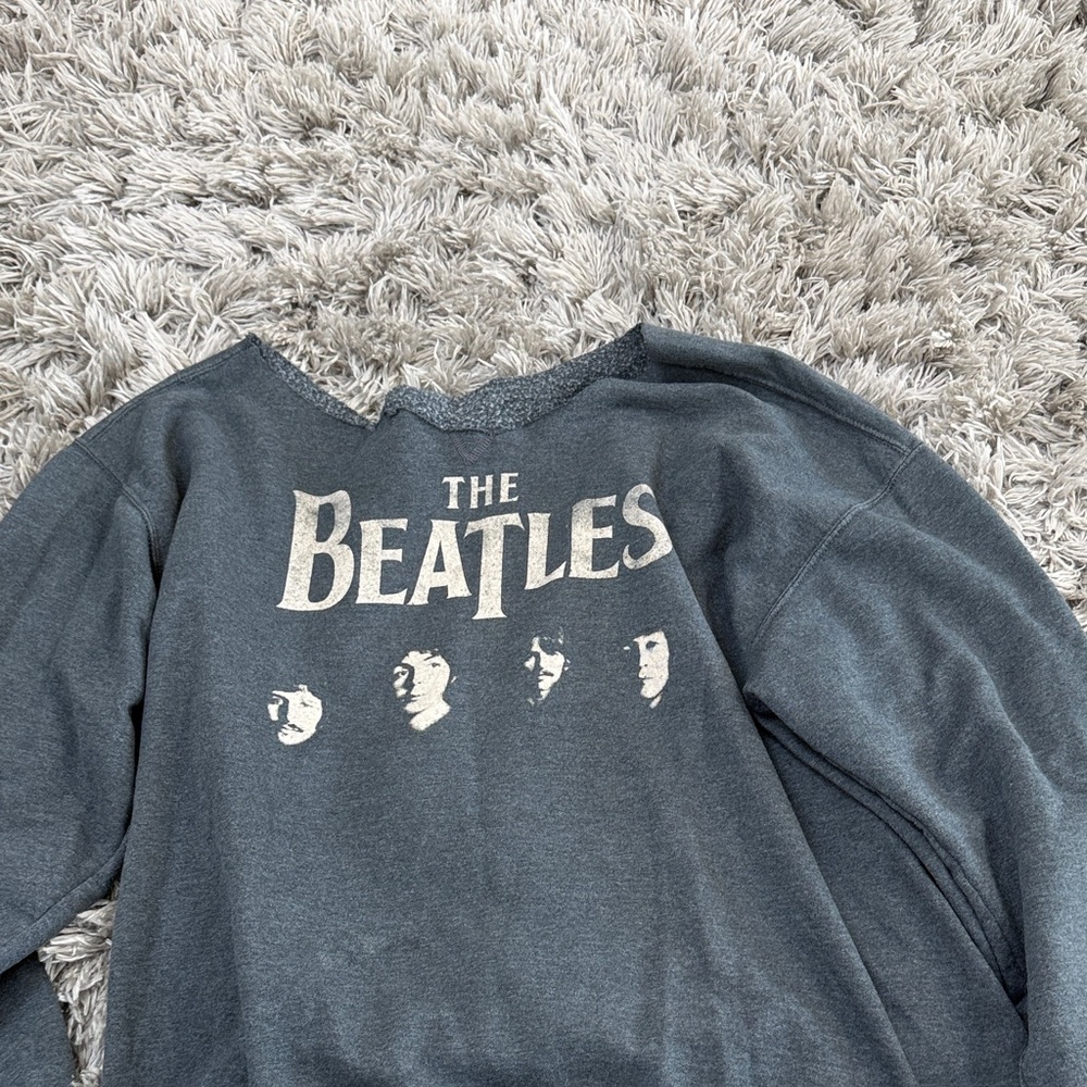 The Beatles Gray Crewneck Sweatshirt with White Logo